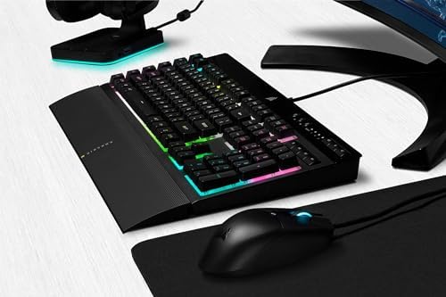 Corsair K55 RGB PRO XT - Dynamic Per-Key RGB Backlighting - QWERTY US Layout, Six Macro Keys with Elgato Stream Deck Software Integration - IP42 Dust and Spill-Resistant - Black - Image 4