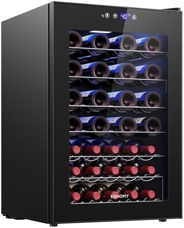 EUHOMY 45 bottle Wine Cooler Refrigerator, Wine Fridge Glass Door, Black by EUHOMY
