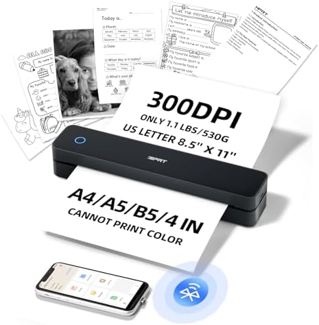Portable Printer Wireless for Travel, Inkless Bluetooth Thermal Printer by iDPRT