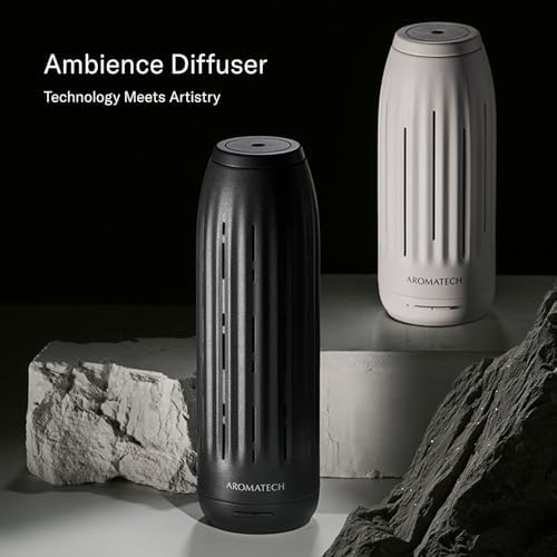AromaTech Ambience Scent Diffuser for Essential Oil Blends & Fragrances – Waterless Scent Machine w/Bluetooth for Home, Bathroom Boutiques, Hotel, Spa – White Stone Mini - Image 7