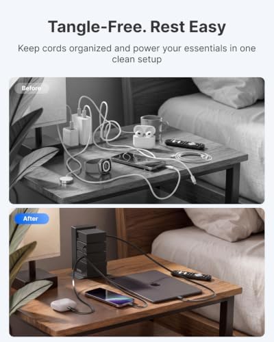 Gitryin Tower Charging Station for Nightstand, 195W Retractable Charger - Image 2