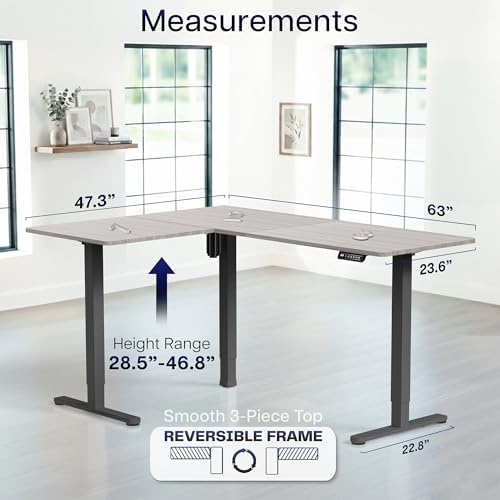 VIVO Dark Gray 63 x 47 in Corner Standing Desk, DESK-E3CTG-47 - Image 5