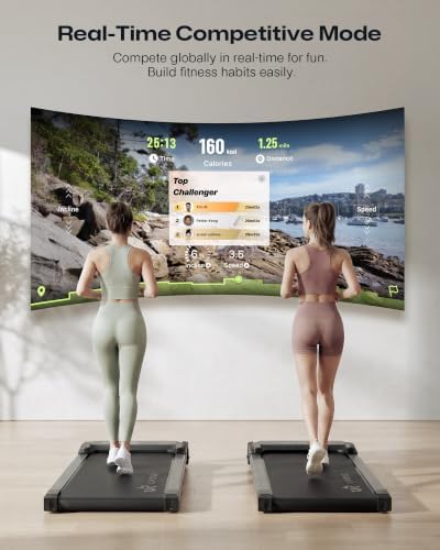 UREVO Smart Walking Pad, Standing Desk Treadmill with Double Shock Absorption, Quiet Operation, Workout APP with Track Insights and MIIT Mode, Plug and Play, Remote or APP Control for Home Office - Image 5