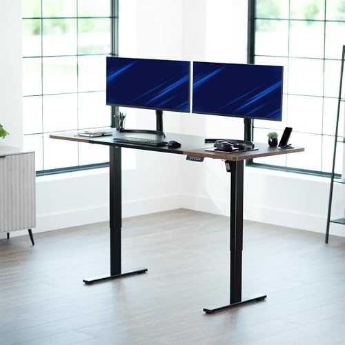 VIVO Black/Vintage Brown 71 x 30 in Standing Desk, DESK-KIT-1B7BN - Image 2