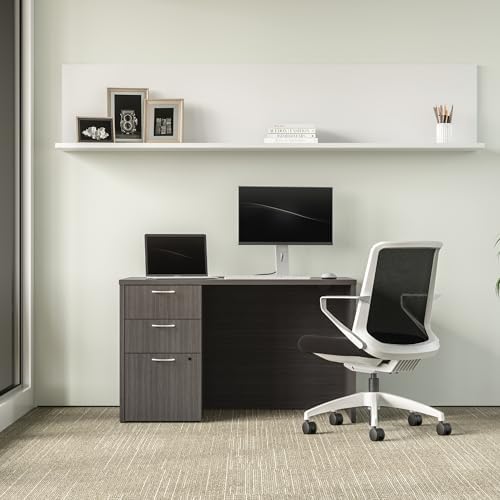 HON MOD Computer Desk, Office Desk with 3 Drawers, Slate Teak - Image 2