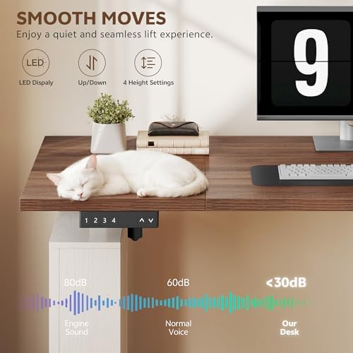 75.5'' Electric Standing Desk with Drawers Corner Desk White - Image 7