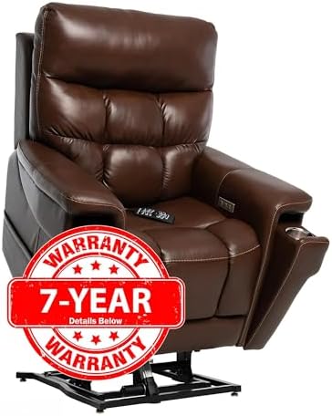 Pride Viva Lift Ultra Power Recliners - Lift Chair for Adults, 400 Lbs Weight Capacity, Lithium Battery Backup, 22.5" W x 21" D Comfort Seat, Medium, Sorrento Leather Coffee - PLR4955M - Image 3