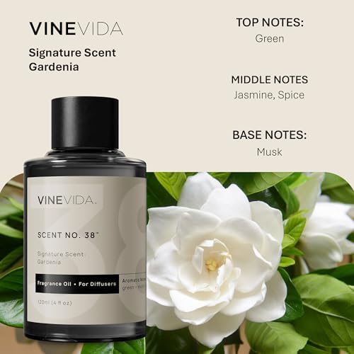VINEVIDA [4 Fl Oz] Gardenia Fragrance Oil for Cold Air Diffusers, Essential Oils for Diffuser Oil Refill & Air Freshener Room Spray - Image 2