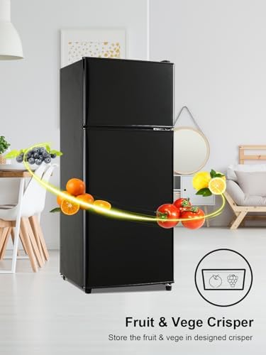 Refrigerator with Freezer 3.8 Cu.Ft Top-Freezer Compact Refrigerator Black - Image 2
