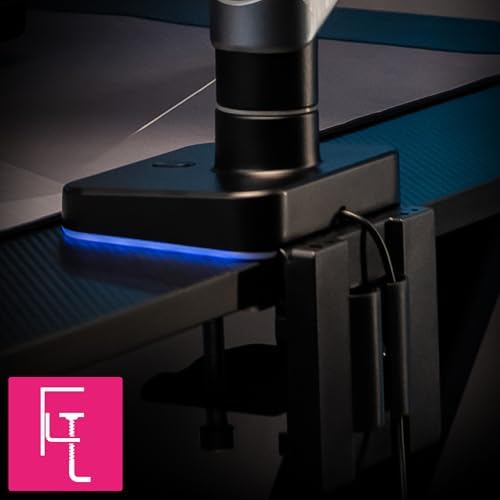 MSI MPG MT201R V2 - Premium RGB Single Monitor Stand Arm, Supports 17-49" Screens and 44 lbs, VESA Compatible, Adjustable Heavy Duty Gas Spring Mount, Clamp & Grommet, Quick Release Plate - Gray - Image 5