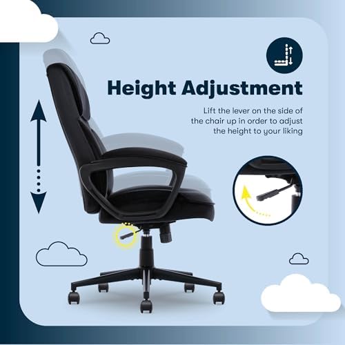 Serta Executive Office Chair with Lumbar Support, Soft Velvet Fabric Chair - Image 6