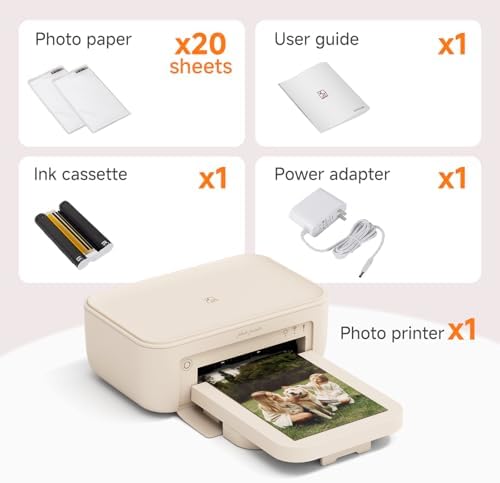 HPRT Photo Printer 4×6”,Wi-Fi for Phone, Thermal Dye-Sublimation, Beige - Image 3