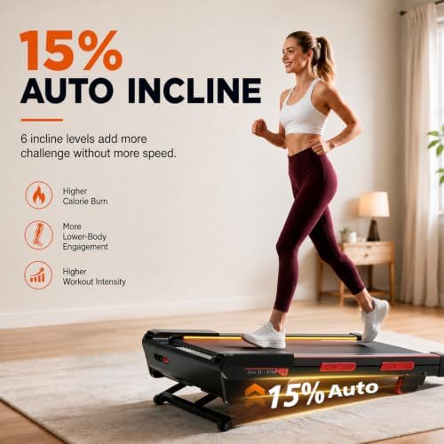 Jogwell Walking Pad with 15% Auto Incline, Full-Deck Design - Image 2