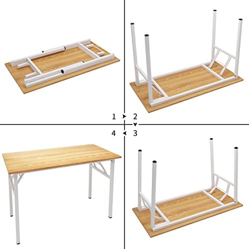 Need Office Computer Desk 47.2x23.6 in Sturdy Folding Laptop Table Teak - Image 5
