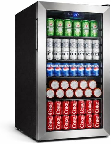 Manastin 130 Can Beverage Refrigerator, 3.2 Cu.Ft Drink Cooler by Manastin