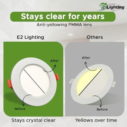E2 Lighting 4 Inch Recessed LED Light, 4 Inch Retrofit LED Recessed Light, 9W Dimmable Slim LED Downlight, 3CCT Tunable 3000K/4000K/5000K Fixture - Image 4