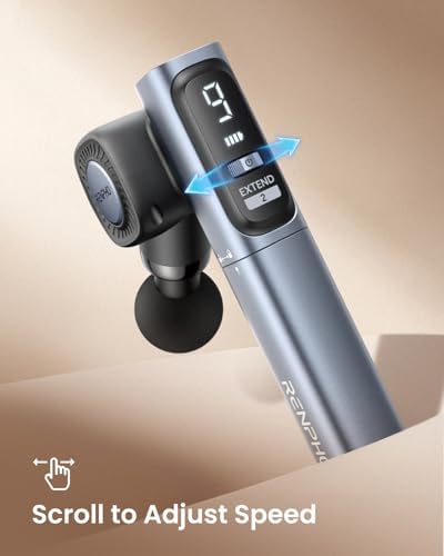 RENPHO Foldable 2-in-1 Massage Gun with Extendable Handle, 0-90° Angle - Image 4