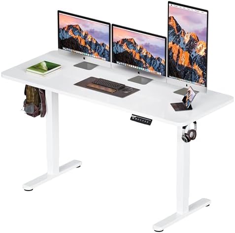 BIZUM Electric Standing Desk 60 x 24 Inch Computer Desk-Gaming Desk White Home Office Desks Height Adjustable Memory Stand Up Computer Workstation by Unknown