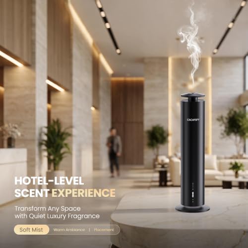 Waterless Essential Oil Diffuser for Large Room up to 1000 Sq Ft - Smart Hotel Scent Diffuser for Home with App, Remote & Timer, Whisper-Quiet Aluminum, Includes 2 x 120ml Oils (Black) - Image 6