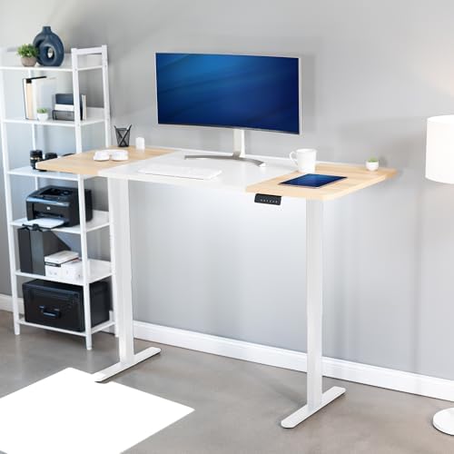 VIVO White/Light Wood 71 x 30 in Standing Desk, DESK-KIT-E2W7WC - Image 2