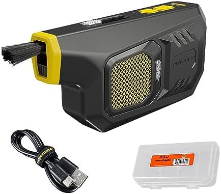 Nitecore BB21 Portable Air Blower for Cameras, Computers and Electronics, Fast Charging USB Rechargeable, 30,000 RPM Electric Compressed Air Duster with Organizer by NITECORE
