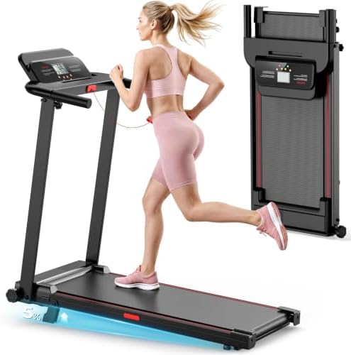Treadmills for Home, Walking Pad with Incline, Caminadoras para Hacer Ejercicio, 0.6-6.2 MPH Portable Foldable Under Desk Caminadora, Eléctrica Casa Tredmill, Folding Compact Running Machine by Unknown