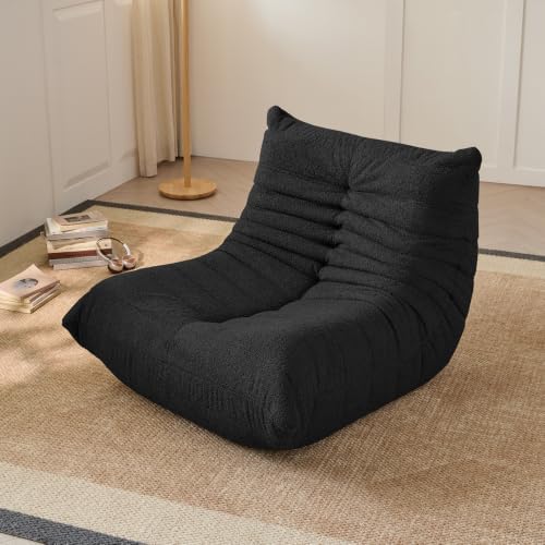 Adults Bean Bag Chairs Togo Couch Comfy Lazy Floor Sofa, Black,1 Seater - Image 3