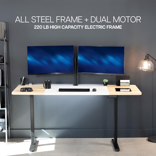 VIVO White/Light Wood 71 x 30 in Standing Desk, DESK-KIT-E2B7WC - Image 6