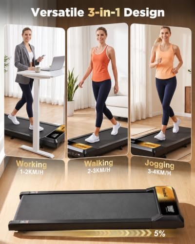 Walking Treadmill Pad with 0–5% Incline, 2.5HP | Compact Treadmill，Perfect for Running, Walking & Under-Desk Use，Quiet Operation for Home or Office - Image 2