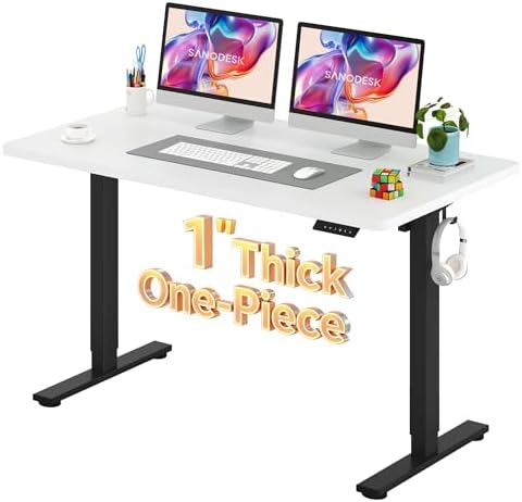 SANODESK One-Piece 1'' Thick Height Adjustable Standing Desk 55''x28'' by sanodesk