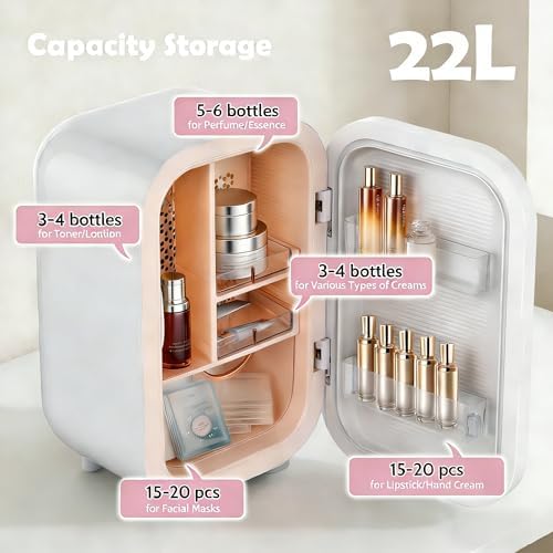 Kikihouse 22L Mini Skincare Fridge, Small Personal Makeup Refrigerator - Image 2