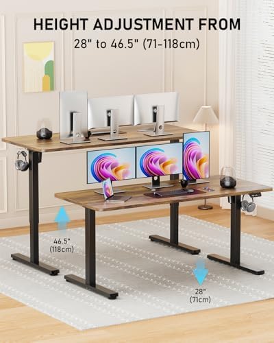 55" Large Electric Standing Desk Adjustable Height for Home Office - Image 4