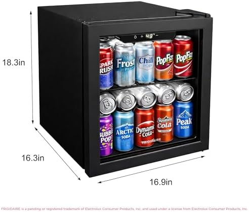 FRIGIDAIRE 12-Bottle Cooler, 1.2 Cu. Ft. Glass Door Beverage Refrigerator, Digital Display Mini Fridge with Touch Controls, Adjustable Shelves, LED Lighting & Quiet Compressor Cooling - Image 5