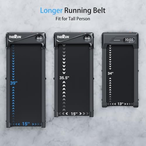 THERUN Walking Pad with 40" Longer Belt Under Desk Treadmill 300LBS Weight - Image 2