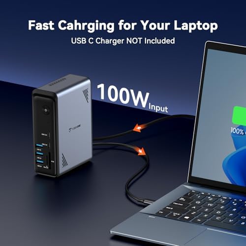 TobenONE 18 in 1 Laptop Docking Station 3 Monitors,Triple 4K HDMI,9 USB C/A - Image 6
