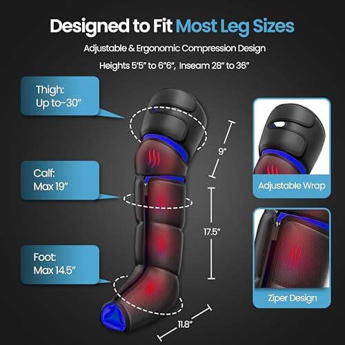 Leg Massager with Heat for Feet, Calves & Thighs, Air Compression - Image 4