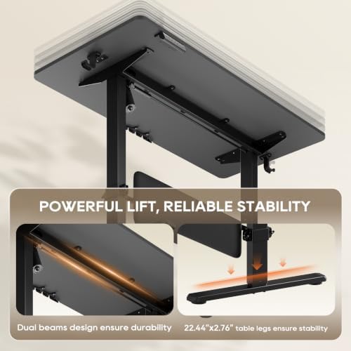 MALOL 47" x 24" Height Adjustable Electric Standing Desk, Black - Image 5