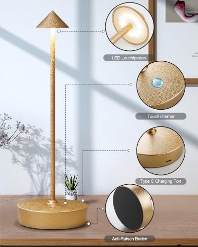 Cordless Table Lamps Rechargeable 6000mAh Battery Operated LED Desk Lamp - Image 6
