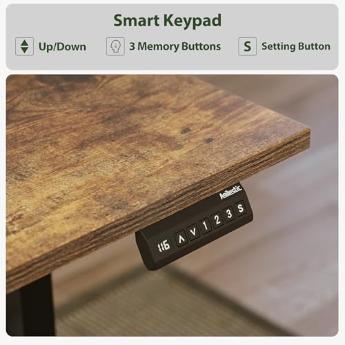 Agilestic 63 x 55 Inch L Shaped Electric Standing Desk, Rustic Brown - Image 5