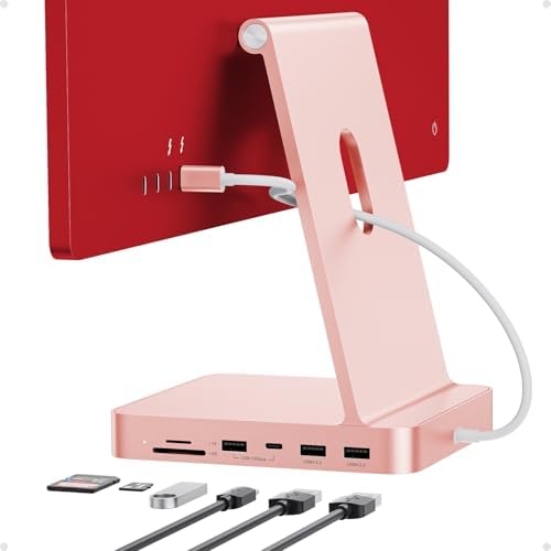 USB C HUB for iMac 24 inch 2021/2023 M1/M3 with M.2 4TB SSD NVMe Enclosure by PULWTOP