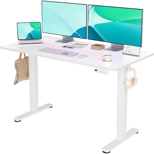 YDN 55 x 24 Inch White Electric Standing Desk by YDN