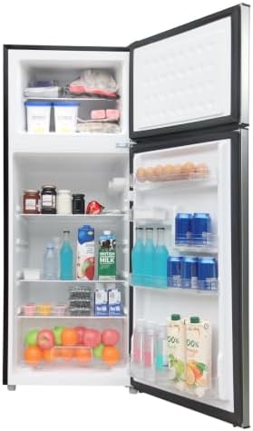 7.5 Cu.Ft Compact Refrigerator, Silver Double Door Mini Fridge with Upper Freezer & Lower Fresh‑Food Compartment, Quiet Energy Saving Small Refrigerator for Apartment, Dorm, Rental Home - Image 2