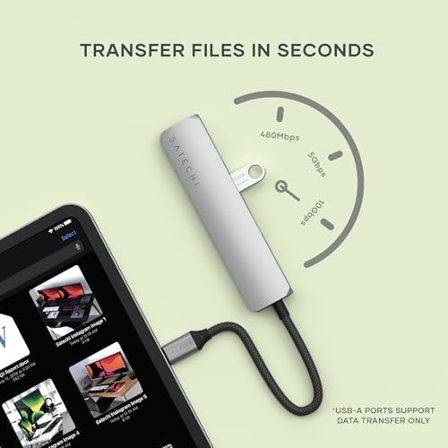 Satechi 6-in-1 USB-C Hub, 4K/60Hz HDMI, 100W PD Charging, Space Gray - Image 4