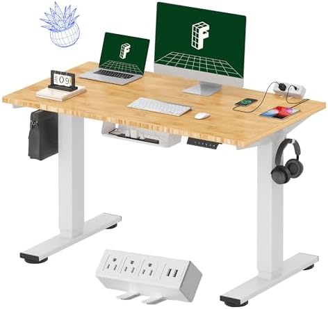 FLEXISPOT EN2 48"x24" Bamboo Electric Standing Desk with Power Strip by Unknown
