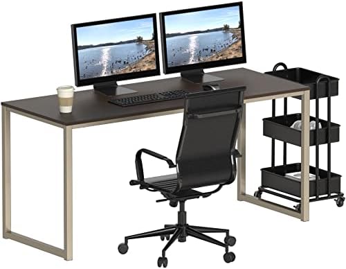 SHW Mission 55-Inch Home Office Computer Desk, Espresso - Image 6