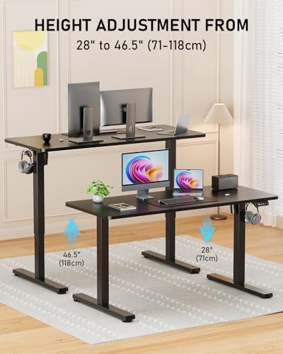 48" Large Electric Standing Desk Adjustable Height for Home Office - Image 4