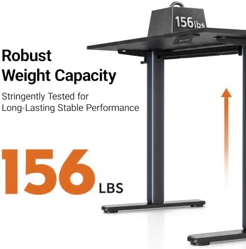 Claiks 48 x 24 Inch Black Electric Standing Desk - Image 4