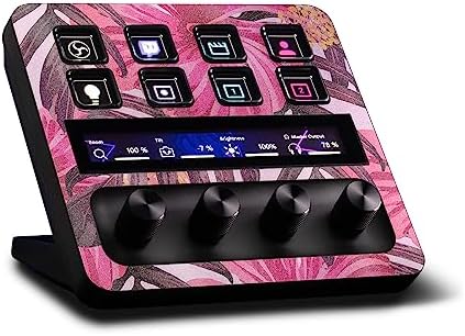 MightySkins Glossy Glitter Skin Compatible with Elgato Stream Deck + - Tropical Pink | Protective, Durable High-Gloss Glitter Finish | Easy to Apply, Remove, and Change Styles | Made in The USA by MIGHTY+SKINS