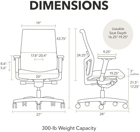 HON Ignition 2.0 Ergonomic Office Chair, Lumbar Support, Salamander - Image 2