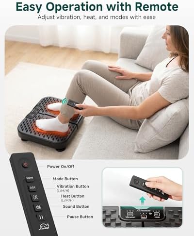 Snailax Vibration Foot Massager with Heat, Remote Control for Tired Feet - Image 5